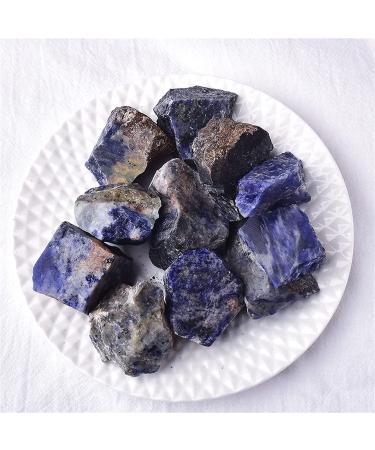 Natural Crystal Rough Nature Gemstones Drum Stones Natural Crystal Rough Stone Minerals Exemplar Fluorite Amethyst raw Gemstone Collection Irregular Reiki Decoration Home Decoration natural stone (Co 3-5cm 100g Sodalite