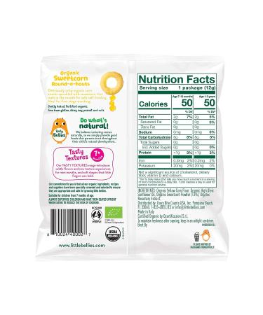 Baby Bellies Organic Round-a-bouts Sweetcorn Snack Pack - 6 Individual Packs, 0.42 oz Each - Buy Online on GoSupps.com