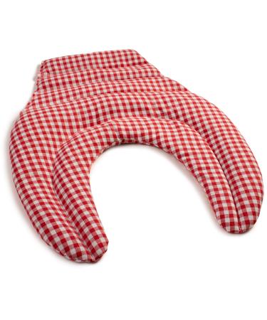 Neck pillow with back part - red-white - cherry stone pillow - neck pillow - back heat pad cherry stones