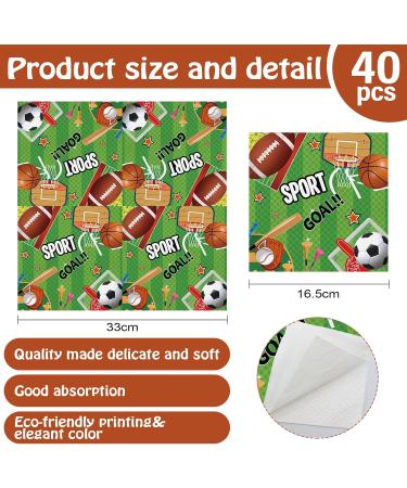 40-Piece Football Napkins for Children's Birthday Parties | Disposable American Football Party Supplies for Boys & Girls - Buy Online on GoSupps.com