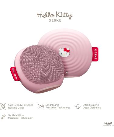 Geske x Hello Kitty Sonic Facial Brush | 4-in-1 Electric Cleaning Brush | Gentle Skincare Tool | Skin Cleaning - Hello Kitty Pink - Buy Online on GoSupps.com
