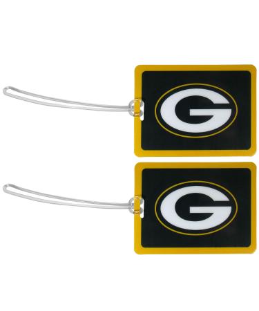 NFL Bay Packers Vinyl Luggage Tag, 2pk, Green, One Size