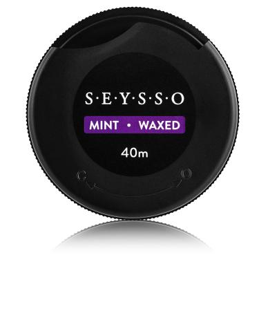 SEYSSO Black Dental Floss with Carbon Antibacterial 40m Mint Waxed