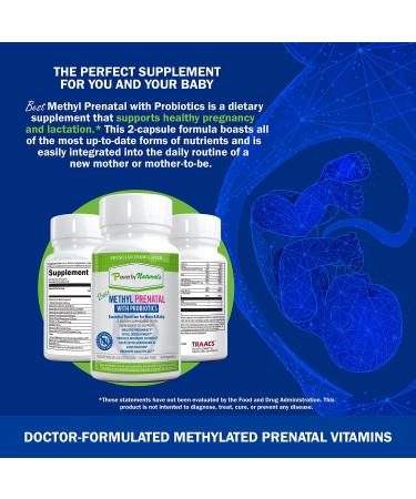 Power By Naturals Methyl Prenatal Vitamin with Probiotics - Essential Nutrients for Healthy Mom and Baby - 60 Caps - Buy Online on GoSupps.com