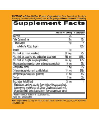 Airborne Zesty Orange Flavored Gummies 42 Count - Immune Support with 750mg Vitamin C, Minerals & Herbs - Packaging May Vary - Buy Online on GoSupps.com