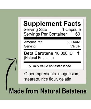 Pure Beta Carotene 10,000 IU - 60 Capsules by Cape Fear Naturals - Buy Online on GoSupps.com