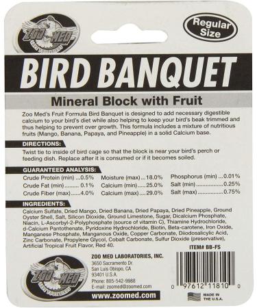 Zoo Med Bird Banquet Fruit Mineral Blocks Small (3 Pack) | Healthy & Fun Treat for Birds - Buy Online on GoSupps.com