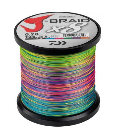 Daiwa J-Braid X8 1500m multi colour - braided fishing line Dm: 0.13 mm