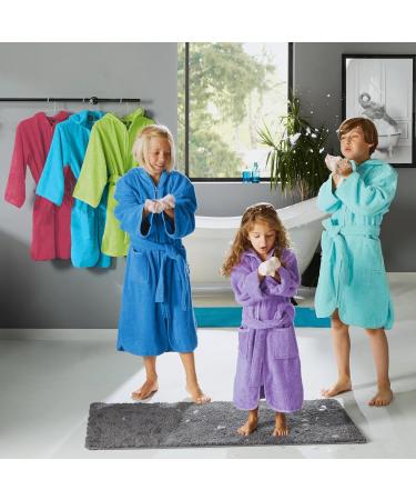Buy Erwin M ller Children's Bathrobe with Zipper & Hood - 100% Cotton Soft & Strong - Size 122/128 Mint - International Shipping Available - Buy Online on GoSupps.com