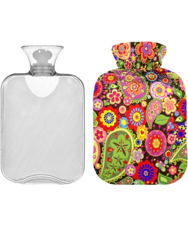 NAANLE Colorful Flower Hot Water Bottle with Cover - 2L for Back Pain Relief & Cold Therapy - Buy Online on GoSupps.com