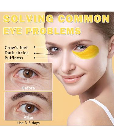 DAMUSI 24K Gold Under Eye Patches - Reduce Dark Circles & Puffiness Moisturizing Collagen Eye Masks for Wrinkles (30 Pairs - Buy Online on GoSupps.com