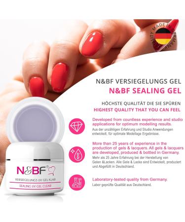 NAILSFACTORY N&BF UV sealing gel clear 30 ml highquality professional highgloss gel medium viscosity sealing gel for intensive shine professional sealing nail gel with glossy finish - Buy Online on GoSupps.com
