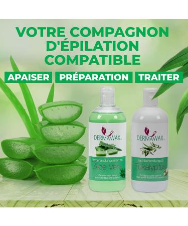 Dermawax Pre-Treatment and Post-Treatment Wax Kit - 500ml Aloe Vera Pre-Wax Toner and 500ml Eucalyptus Post-Wax Oil - Skin Care Removes Wax Residue - Buy Online on GoSupps.com