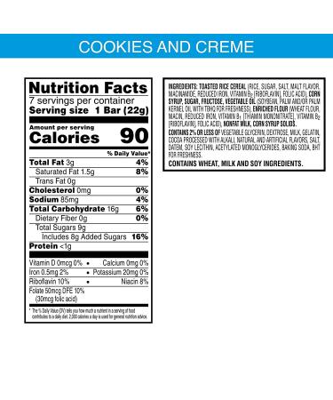 Rice Krispies Treats Cookies'n'Creme Snack Bars - 5.4oz Box (7 Bars) - Buy Online on GoSupps.com