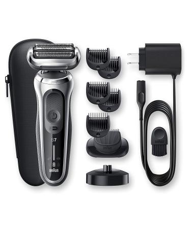 Braun Series 7 7027cs Electric Razor for Men - Waterproof Foil Shaver with Beard Trimmer, Rechargeable & Travel Case - Silver - Buy Online on GoSupps.com