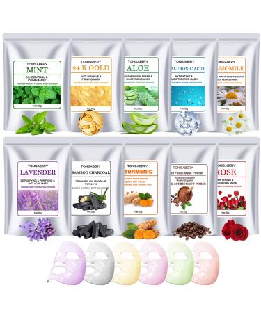 Jelly Mask Skincare For Facials Professional 10-Treatments 7FL OZ (Hyaluronic Acid ROSE 24K Gold Lavender Bamboo Charcoal Aloe Vera Chamomile Mint Turmeric Coffee)
