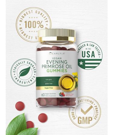 Carlyle Evening Primrose Oil Gummies 500mg | 60 Count | Non-GMO & Gluten Free - Buy Online on GoSupps.com