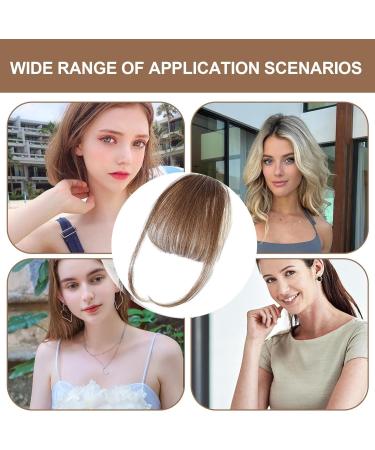 Bang Clip in Hair Extensions | French Bangs Clip on Hair Bangs Extensions - French Bangs Clip on Fake Fringe Stylish Natural Color Fringe Hairpieces for Girls Women brown - Buy Online on GoSupps.com