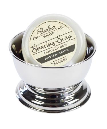 Fantasia Shaving Bowl with Base - Silver Metal 7cm Height 9cm Diameter | International Shipping Available - Buy Online on GoSupps.com