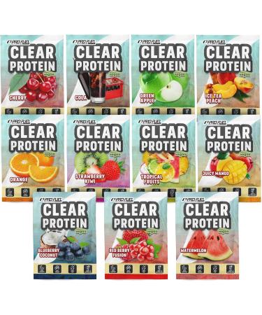 Clear protein Vegan rehearsal package-7x18g mix pack with Ice Tea Peach Tropical Fruits Green Apple Strawberry Kiwi Cola Orange and Cherry-7 complete portions with 10 grams of protein trial pack (7 flavors) 18 g (7 SeriesPack) - Buy Online on GoSupps.com