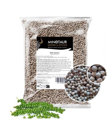 Minotaur Spices | Whole white pepper, White pepper grains, 2 x 500 g (1 kg)