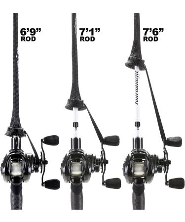 Midwest Outfitters Rod Socks - 6Pack Fishing Rod Sleeve Cover for Spinning Baitcaster Poles - Multiple Sizes and Colors Available - Black Baitcast 6'6 - 7'6 - Buy Online on GoSupps.com