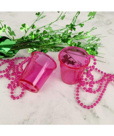 Goochoo Shot Glass on Beaded Necklace 12 Pack - Pink Festival Parade Decoration - Buy Online on GoSupps.com