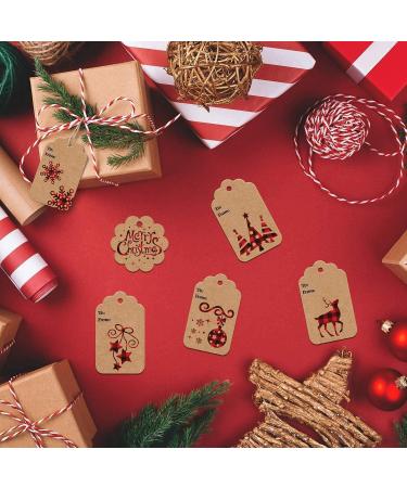 CCINEE Christmas Gift Tags Xmas Kraft Paper Gift Hang Tag Label with Jute Twine for Christmas Gift Wrapping Supply 120pcs Buffalo Plaid - Buy Online on GoSupps.com