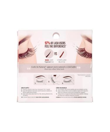 KISS Looks So Natural False Eyelashes - Lightweight Reusable Cruelty-Free Natural-Looking Contact Lens Friendly - Style Shy - 1 Pair Black - Buy Online on GoSupps.com