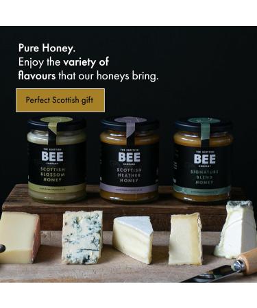 Heather Blossom and Signature Trio of Honey from The Scottish Bee Company 227g x 3 - Heather Blossom and Signature Honey Gift Bundle - Pure Natural Soft Set Honey Made in the UK - Buy Online on GoSupps.com