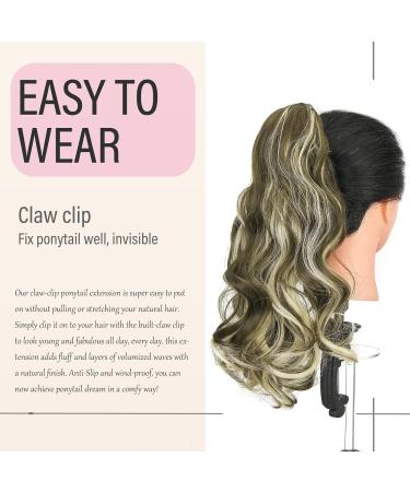 Dcbaboo 18inch Claw Clip in Ponytail Hair Extensions Long Wavy Ponytail Extension Curly Synthetic Pony tails Natural Wave One Piece Hairpiece Fake Ponytail for Women Ash Blonde/Bleach Blonde 18 inch 150g Ash Blonde/Bleach Blonde - Buy Online on GoSupps.com