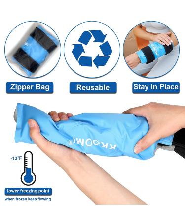 KKOOMI Knee Brace Support Ice Pack - Pain Relief, Injuries, Swelling, Arthritis, Meniscus Tear - Cold Compress Therapy for Knee Replacement Surgery - Reusable Gel Wrap for Men and Women - Buy Online on GoSupps.com