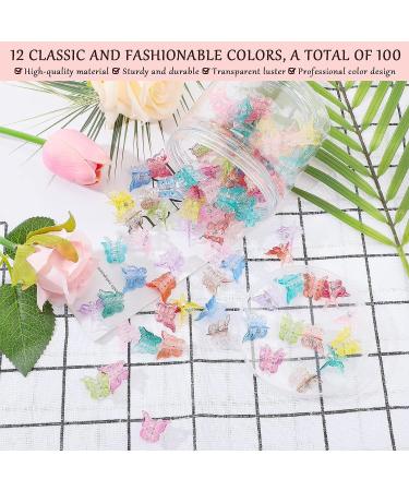 100-Piece Butterfly Hair Clips Set with Box - Mini Hair Accessories for Women in Classic Colors - Cute Girls Butterfly Clips for 90s Style (Clear) - Buy Online on GoSupps.com