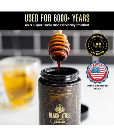 Black Lotus Pure Shilajit Resin Raw Honey Liquid Tincture 300ml 100% Pure Natural Shilajit for Men & Women Amino Acids 175mg Fulvic Acid 85 Ionic Trace Minerals For Immune Support Focus Energy - Buy Online on GoSupps.com