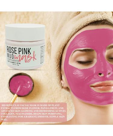 Facial Mask Clay Mud Mask Rose Pink (Rose) - Buy Online on GoSupps.com