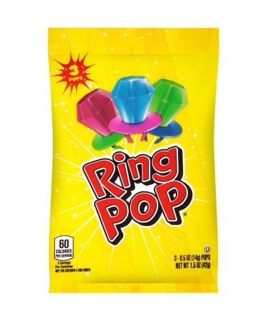 Ring Pop Individually Wrapped Bulk Variety Party Pack Lollipop Suckers W/ Assorted Flavor 3Count (Pack Of 12) - Fun Candy for Birthdays and Celebrations