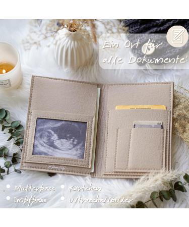 MAHEWA Premium Handmade Beige Mother Pass Cover | Felt Fabric Protection for German Maternity Pass - Buy Online on GoSupps.com