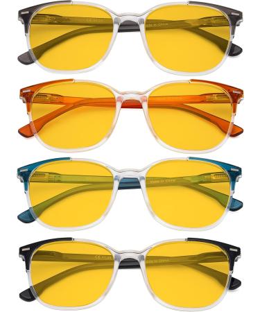 Eyekepper 4 Pack Amber Tinted Blue Light Blocking Reading Glasses for Women - +2.50 Magnification Readers - Buy Online on GoSupps.com