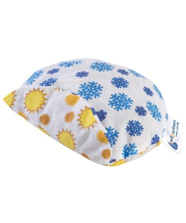 Medi partners cherry core pillow warming pillow for babies 180g around 15cm eco nature 100% cotton heat + cold therapy massage therapy (snowflakes/suns) cotton snowflakes/sunbathing