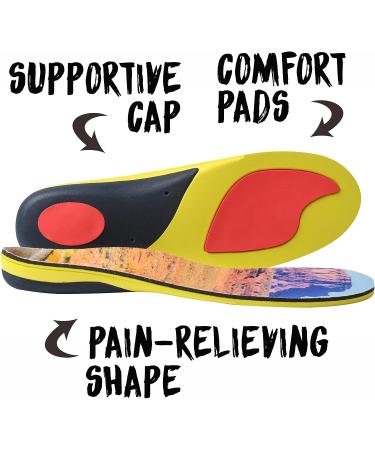 SoleLab Running Shoes Insoles - Full Length with Graphics - Orthotic Comfort Inserts for Men (6.5-8) Women (8.5-10) - Buy Online on GoSupps.com