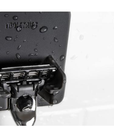 Tooletries Mason Razor Holder - Safe Silicone Toiletry Organizer | Shower & Bathroom Accessory with Silicone-Grip Technology - Charcoal - Buy Online on GoSupps.com