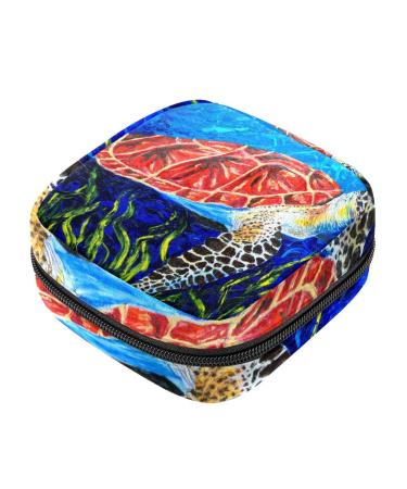 Sea turtle Seetang Women Binding Storage Pocket Menstrual Pocket Servant Menstrual Cases Bag with zipper for teenagers girls women women