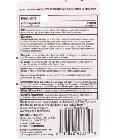 Rite Aid Maximum Strength Liquid Anesthetic Oral Pain Relief - .5 fl oz Benzocaine 20% | Pain Relief for Adults | Canker Sore and Tooth Pain Relief | Mouth Sores Treatment - Buy Online on GoSupps.com
