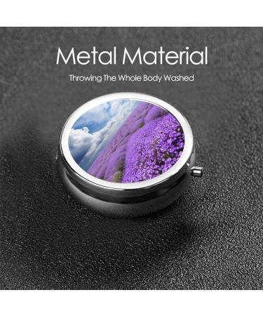 Buy Lavender Flower Mini Round Pill Box - 3 Compartment Travel Organizer for Home & Office - Buy Online on GoSupps.com