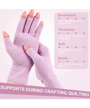 3 Pairs Medium Compression Arthritis Gloves for Joint Relief - Black/Gray/Purple - Buy Online on GoSupps.com