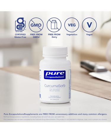 Pure Encapsulations CurcumaSorb - Meriva Turmeric Capsules - High Absorption Source of Curcumin - 90ct - Buy Online on GoSupps.com