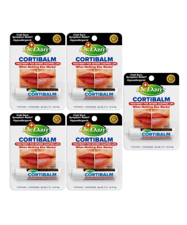 Dr. Dan's Cortibalm-5 pack- for Dry Cracked Lips Healing Lip Balm for Severely Chapped Lips - Designed for Men Women and Children