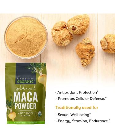 Viva Naturals Organic Maca Powder - 16oz | Premium Superfood for Energy & Balance - Buy Online on GoSupps.com