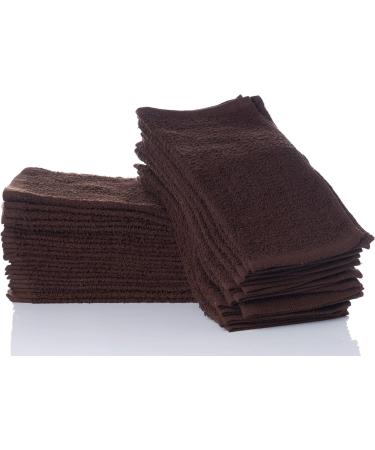 Simpli-Magic 79221 Brown Cotton Washcloths 12x12 24 Count - Soft and Absorbent Towels for Everyday Use - Buy Online on GoSupps.com