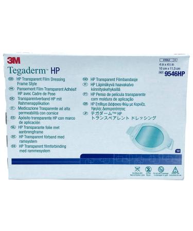 3M Healthcare Tegaderm HP (Holding Power) Transparent Film Dressing 4 x 4-1/2 Sacral Shape  Sterile  Adhesive  Water-Proof  Frame Style  Latex-Free  Thin Film Backing (Box of 50 Each)